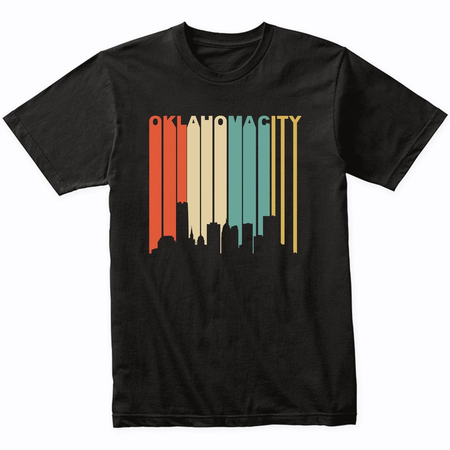 Retro 1970's Oklahoma City Cityscape Downtown Skyline Shirt