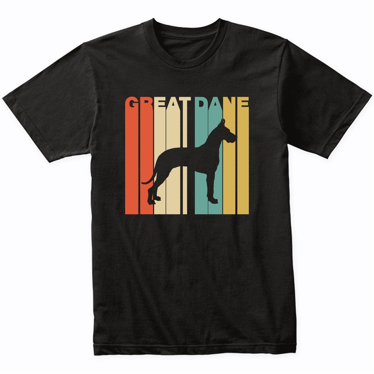 Vintage 1970's Style Great Dane Silhouette Dog Owner T-Shirt
