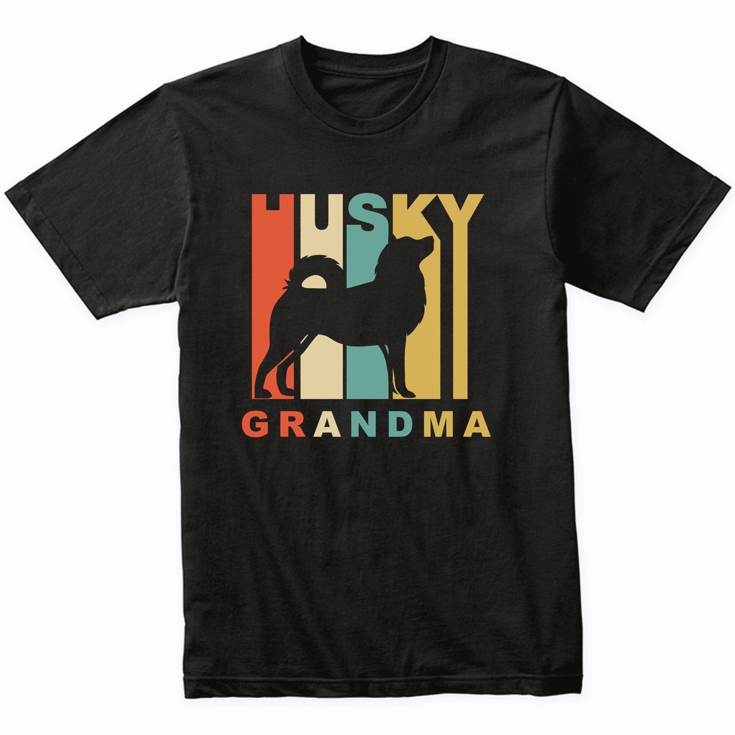 Retro Style Husky Grandma Dog Grandparent T-Shirt