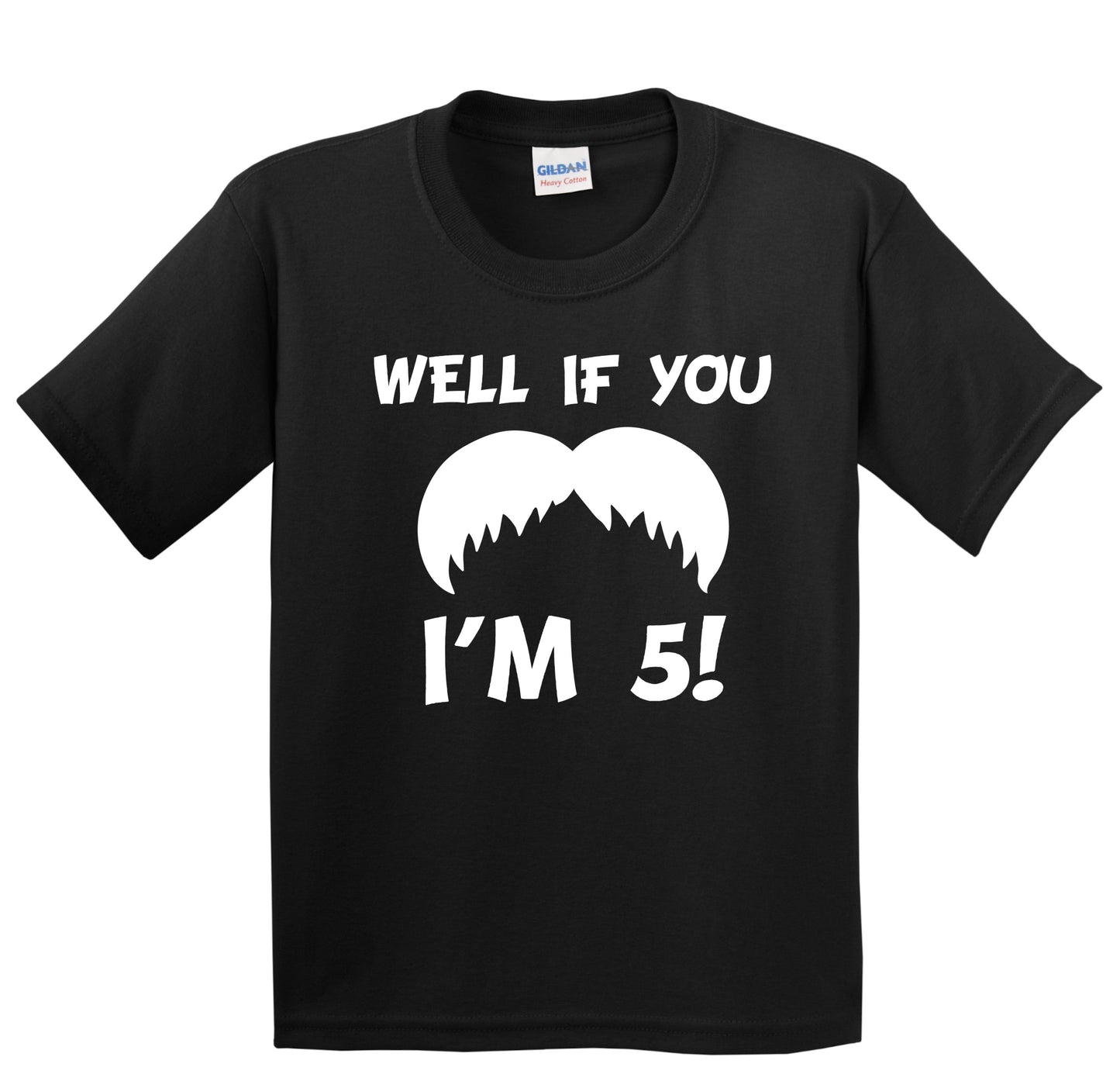 Kids 5th Birthday Shirt Well If You Mustache I'm 5 Years Old