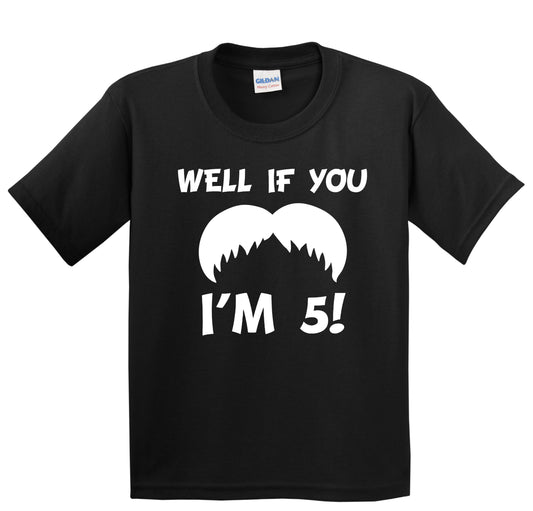 Kids 5th Birthday Shirt Well If You Mustache I'm 5 Years Old
