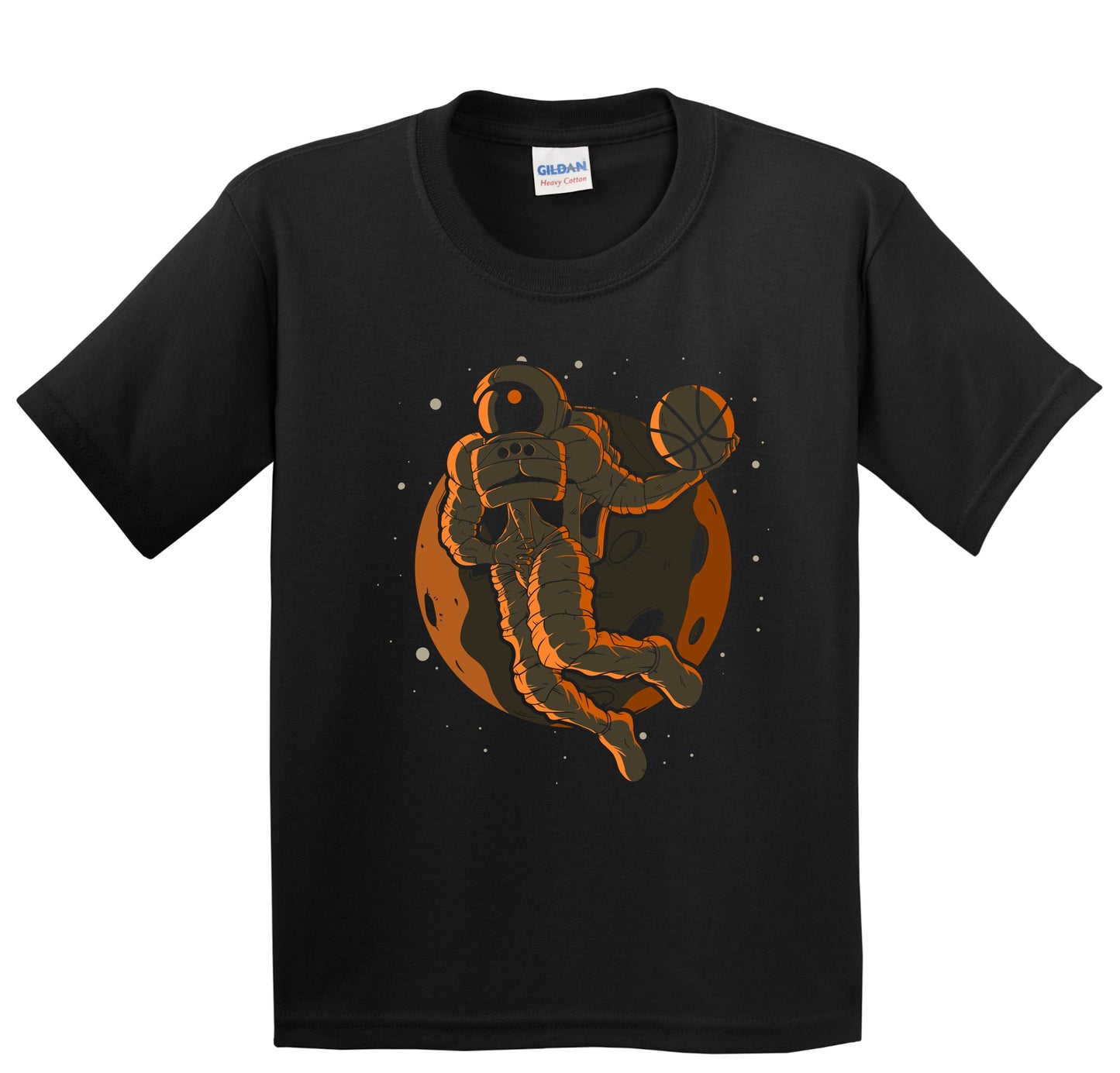 Basketball Dunk Astronaut Outer Space Spaceman Kids T-Shirt