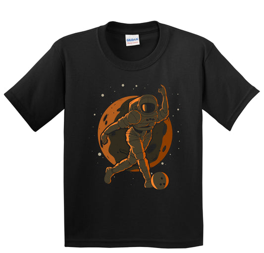 Bowling Astronaut Outer Space Spaceman Kids T-Shirt