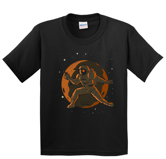 Fencing Astronaut Outer Space Spaceman Kids T-Shirt