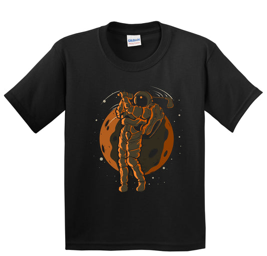 Golf Astronaut Outer Space Spaceman Kids T-Shirt