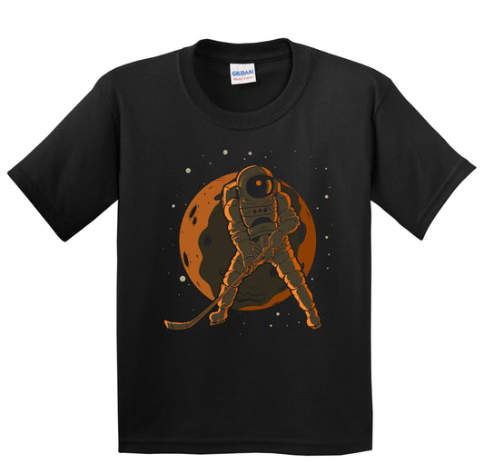 Hockey Astronaut Outer Space Spaceman Kids T-Shirt
