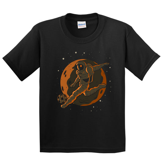 Soccer Astronaut Outer Space Spaceman Kids T-Shirt