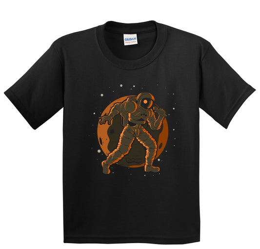 Singer Astronaut Outer Space Spaceman Karaoke Youth T-Shirt - Kids Astronaut Shirt