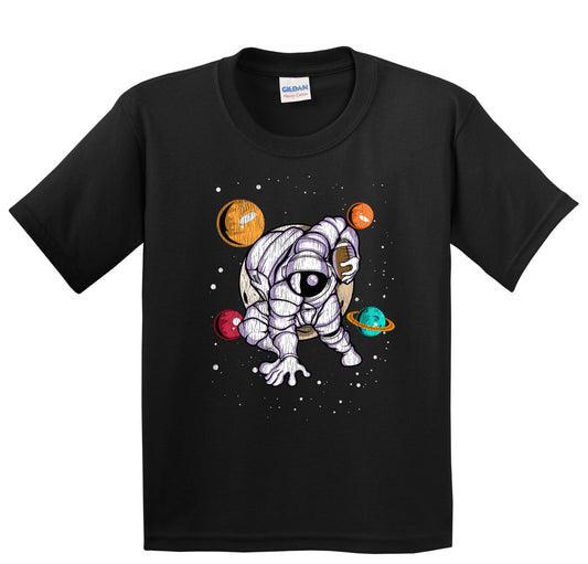 Football Astronaut Outer Space Spaceman Distressed Youth T-Shirt