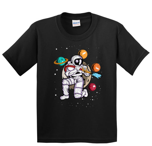 Firefighter Astronaut Outer Space Spaceman Fireman Distressed Youth T-Shirt
