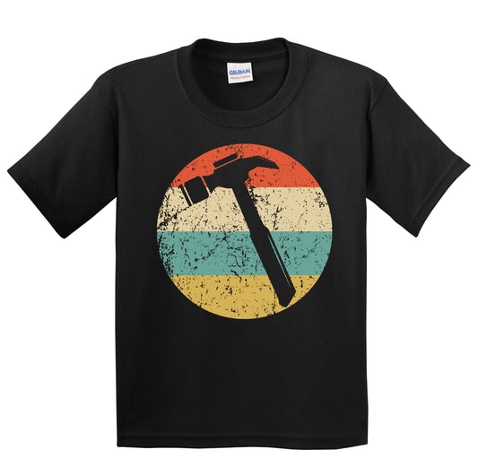 Carpentry Hammer Silhouette Retro Carpenter Youth T-Shirt