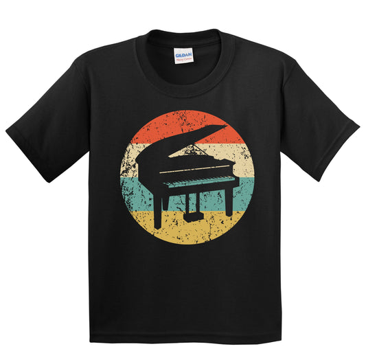 Piano Silhouette Retro Music Musician Musical Instrument Youth T-Shirt