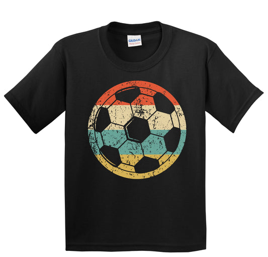 Soccer Ball Silhouette Retro Sports Youth T-Shirt