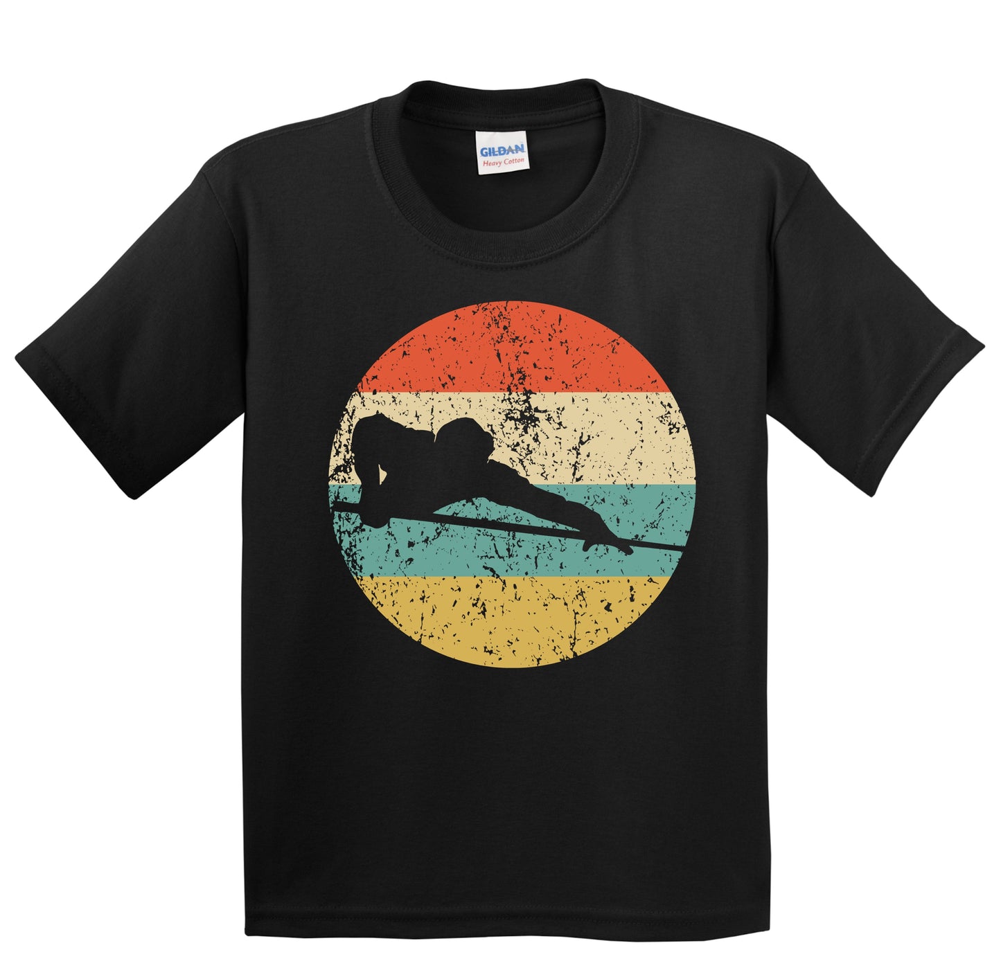 Pool Player Billiards Player Silhouette Retro Sports Youth T-Shirt