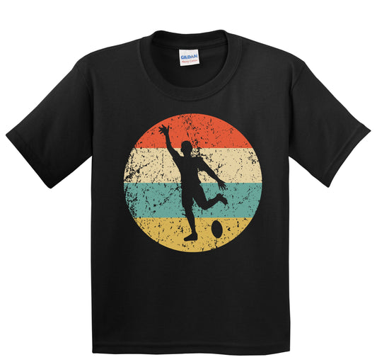 Rugby Player Rugby Kick Silhouette Retro Sports Youth T-Shirt