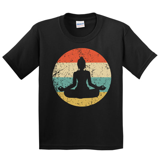 Yoga Pose Silhouette Retro Yoga Youth T-Shirt