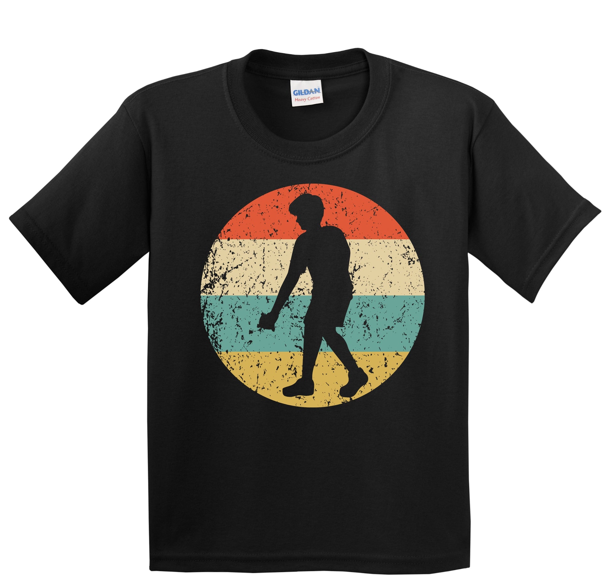 Cornhole Player Silhouette Retro Cornhole Tournament Youth T-Shirt