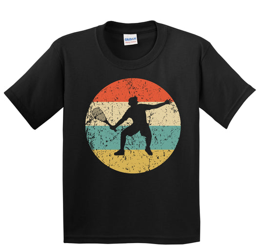 Racquetball Player Silhouette Retro Sports Youth T-Shirt