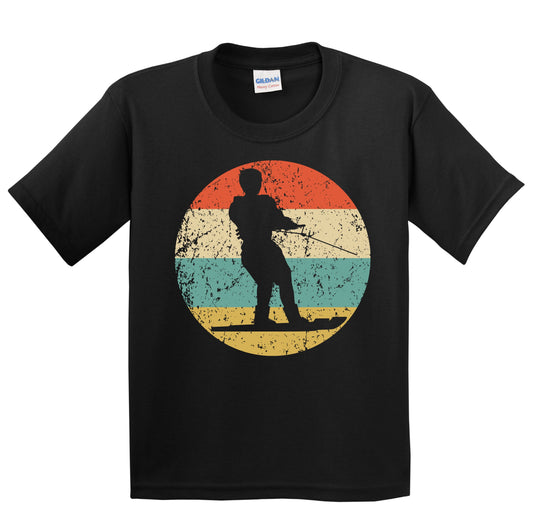Waterskiing Waterskier Silhouette Retro Water Sports Youth T-Shirt