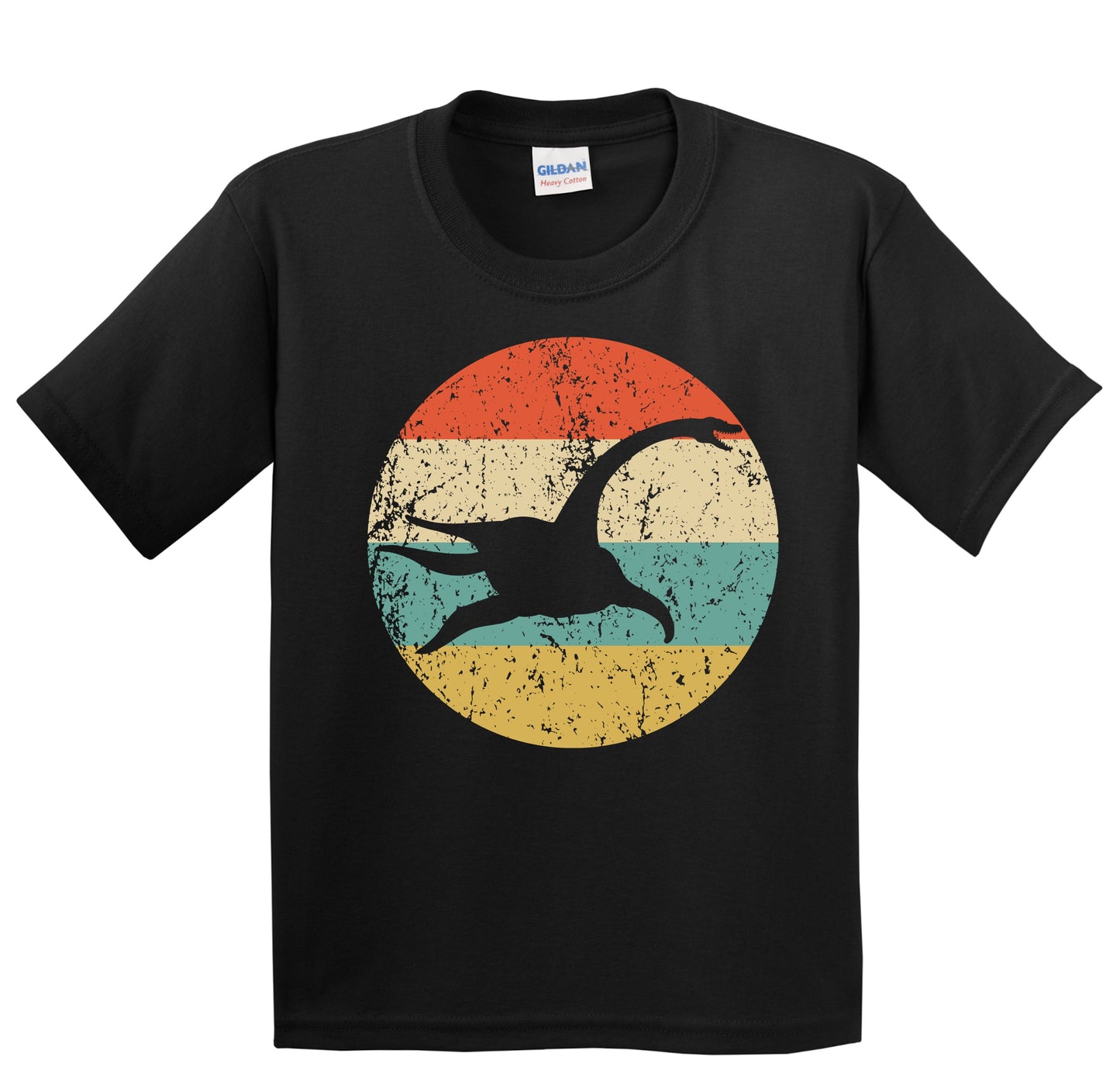 Plesiosaur Silhouette Retro Dinosaur Youth T-Shirt