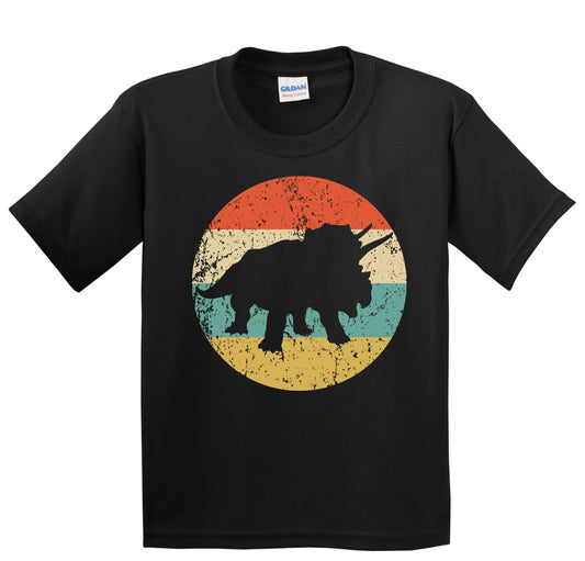 Triceratops Silhouette Retro Dinosaur Youth T-Shirt
