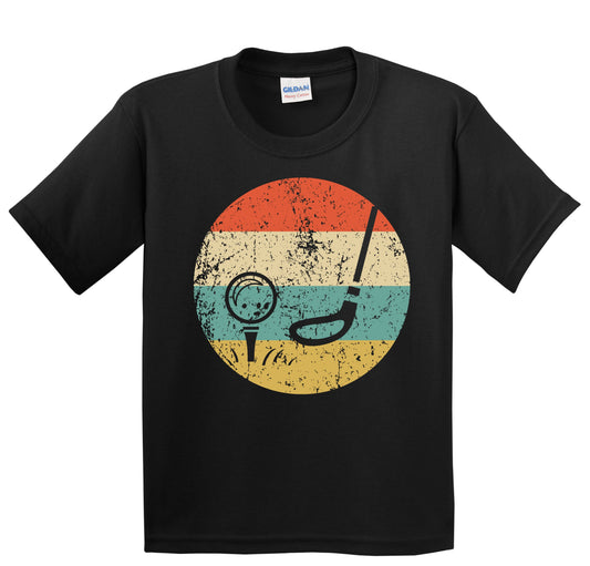 Golf Ball and Club Icon Retro Golfing Youth T-Shirt