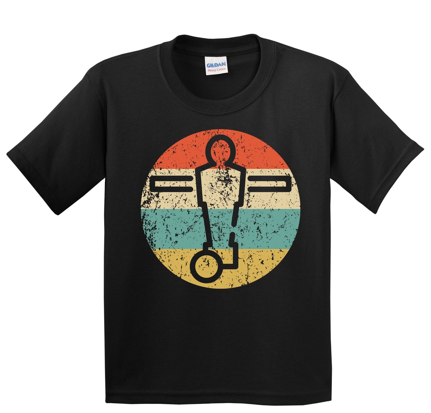 Foosball Man Icon Retro Foosball Player Youth T-Shirt