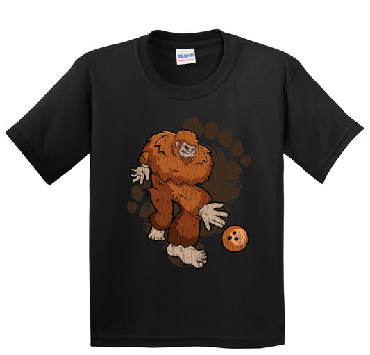 Kids Bigfoot Bowling Shirt - Sasquatch Bowling Youth T-Shirt