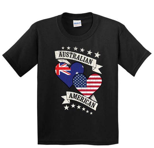 Australian American Heart Flags Australia America Youth T-Shirt