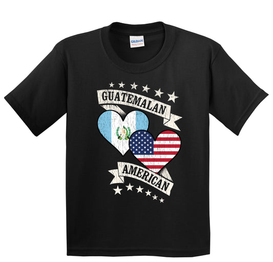 Guatemalan American Heart Flags Guatemala America Youth T-Shirt
