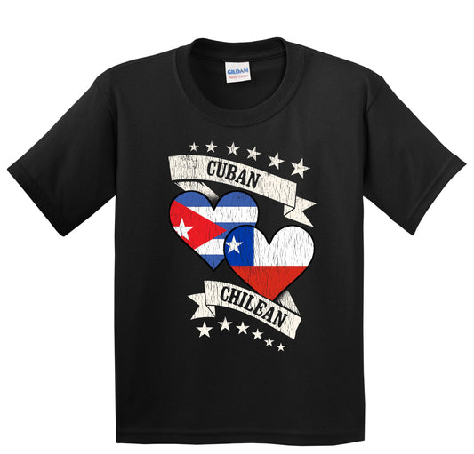 Cuban Chilean Heart Flags Cuba Chile Youth T-Shirt