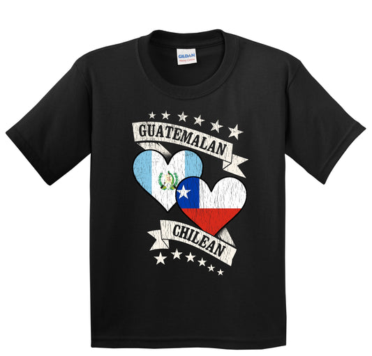 Guatemalan Chilean Heart Flags Guatemala Chile Youth T-Shirt