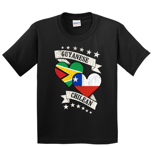 Guyanese Chilean Heart Flags Guyana Chile Youth T-Shirt