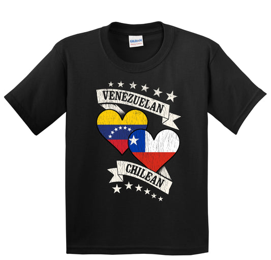 Venezuelan Chilean Heart Flags Venezuela Chile Youth T-Shirt