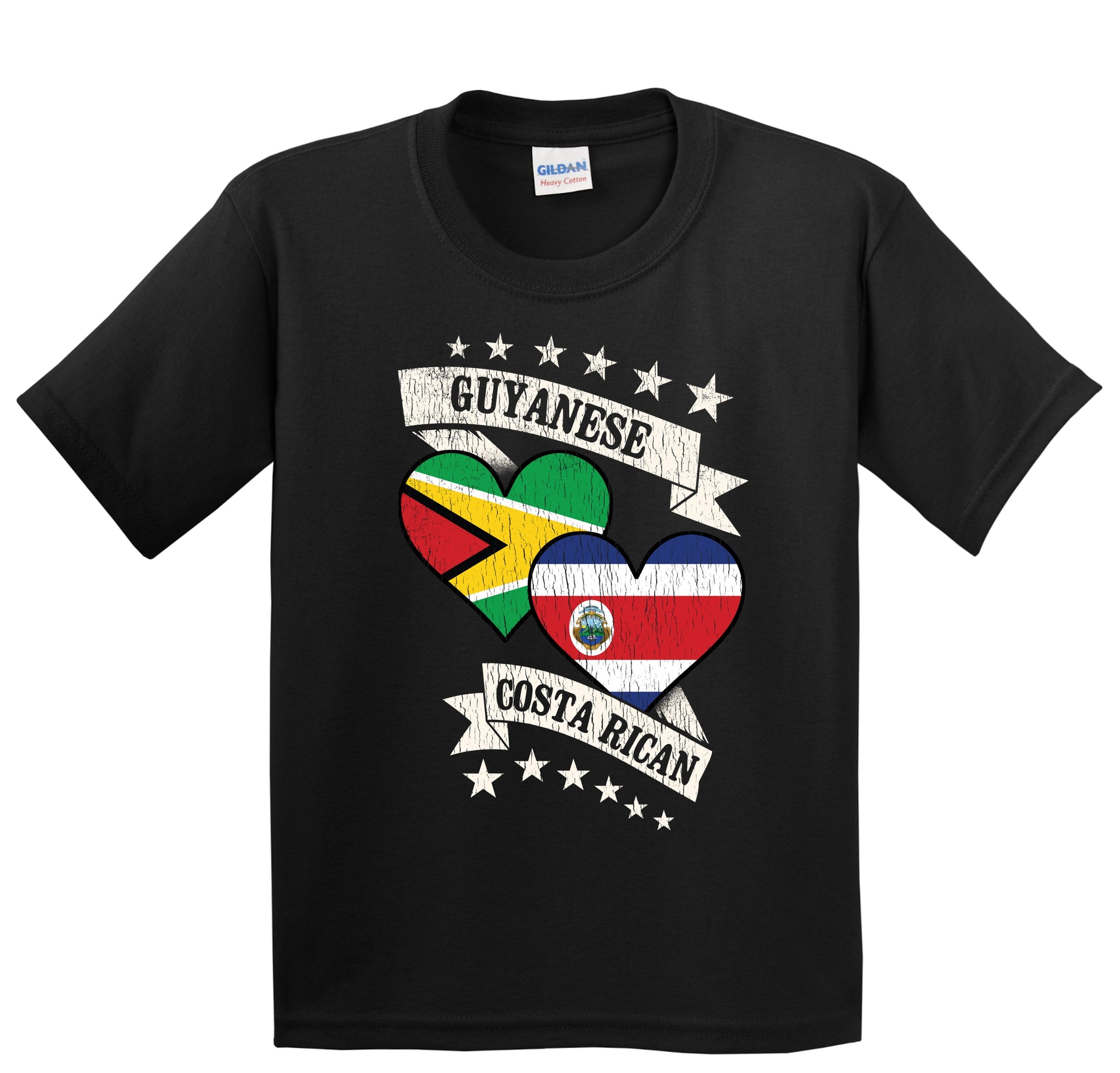 Guyanese Costa Rican Heart Flags Guyana Costa Rica Youth T-Shirt