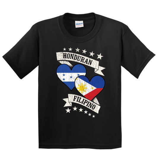 Honduran Filipino Heart Flags Honduras Philippines Youth T-Shirt