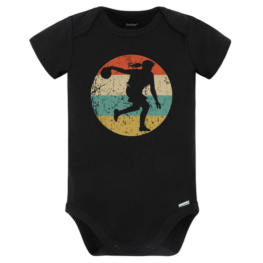 Retro Bowler Female Athlete Bowling Girls Sports Baby Bodysuit (Black)
