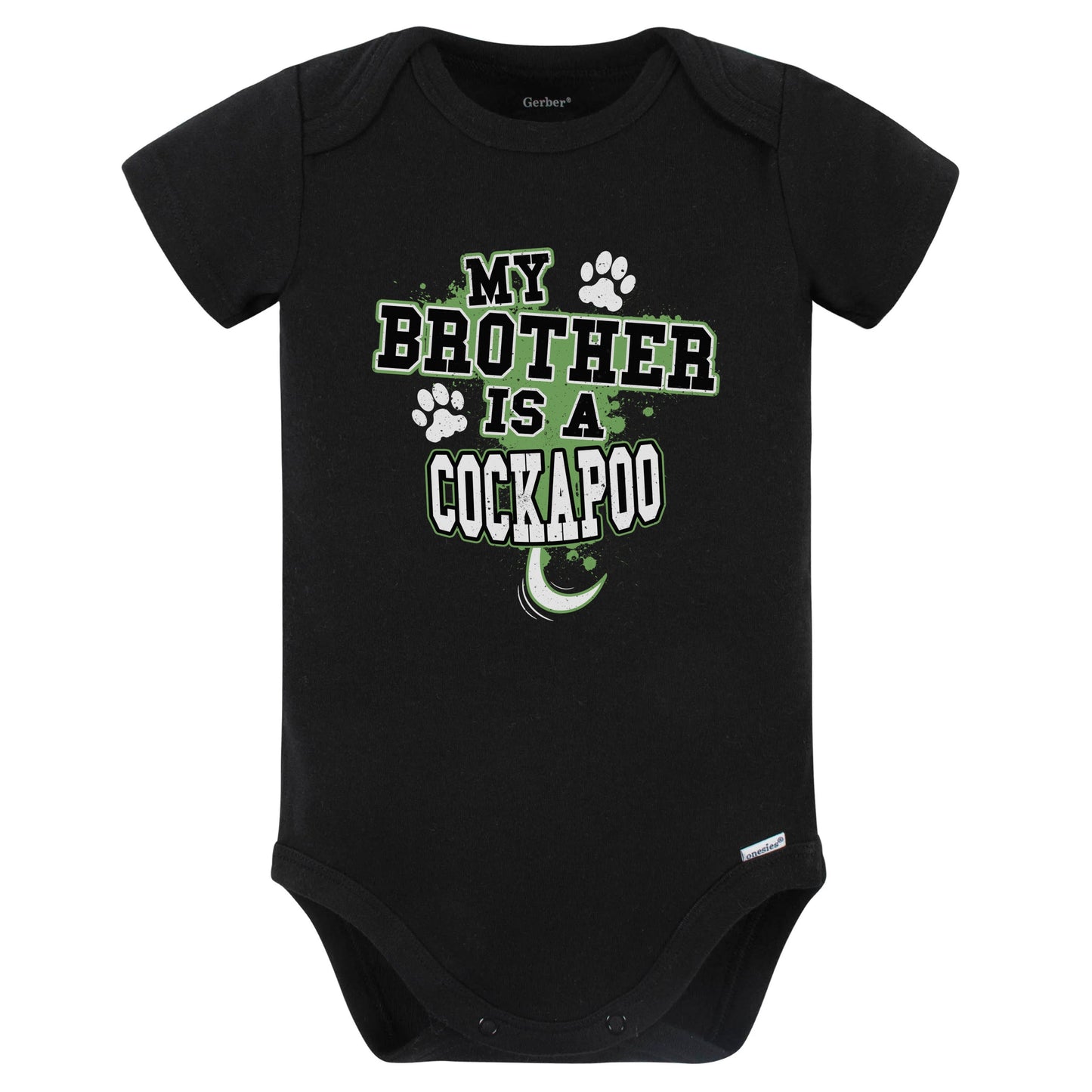 My Brother Is A Cockapoo Funny Baby Bodysuit (Black)