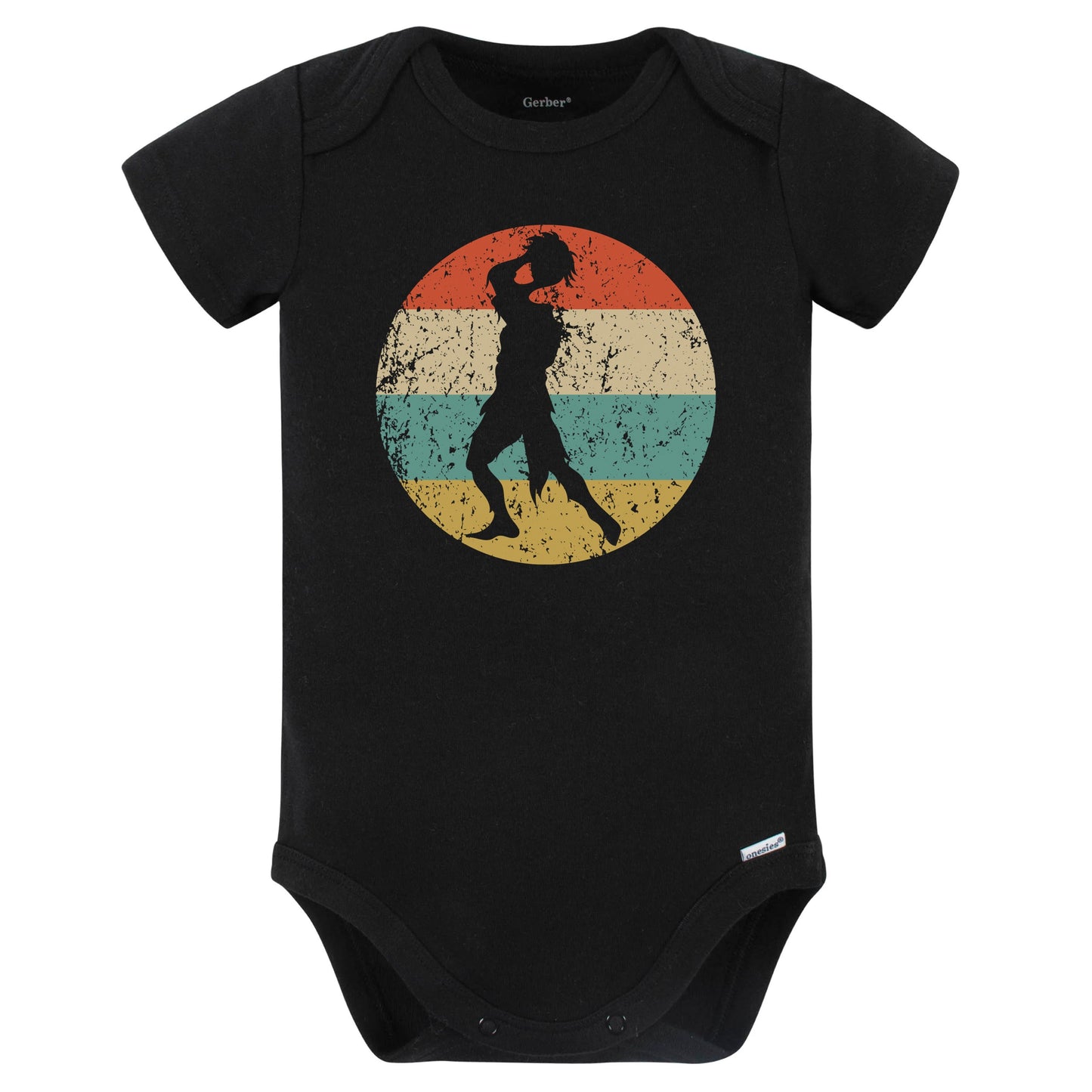Halloween Spooky Scary Headless Zombie Silhouette Retro Baby Bodysuit (Black)