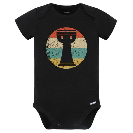 Bongo Drum Retro Music Musician Musical Instrument Baby Bodysuit (Black)