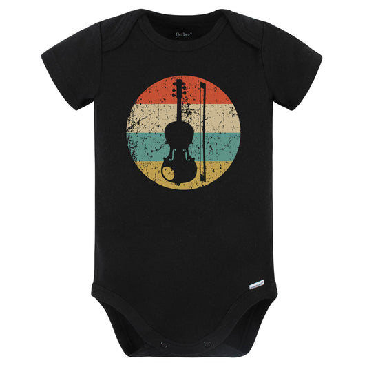 Violin Viola Retro Music Musician Musical Instrument Baby Bodysuit (Black)