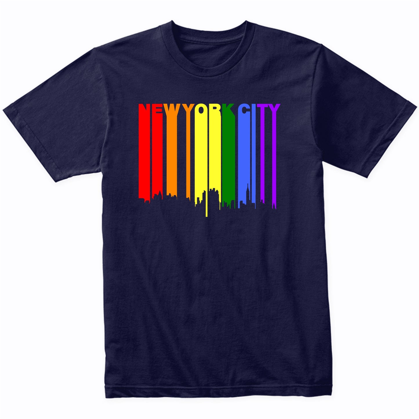 New York City LGBTQ Gay Pride Rainbow Skyline T-Shirt
