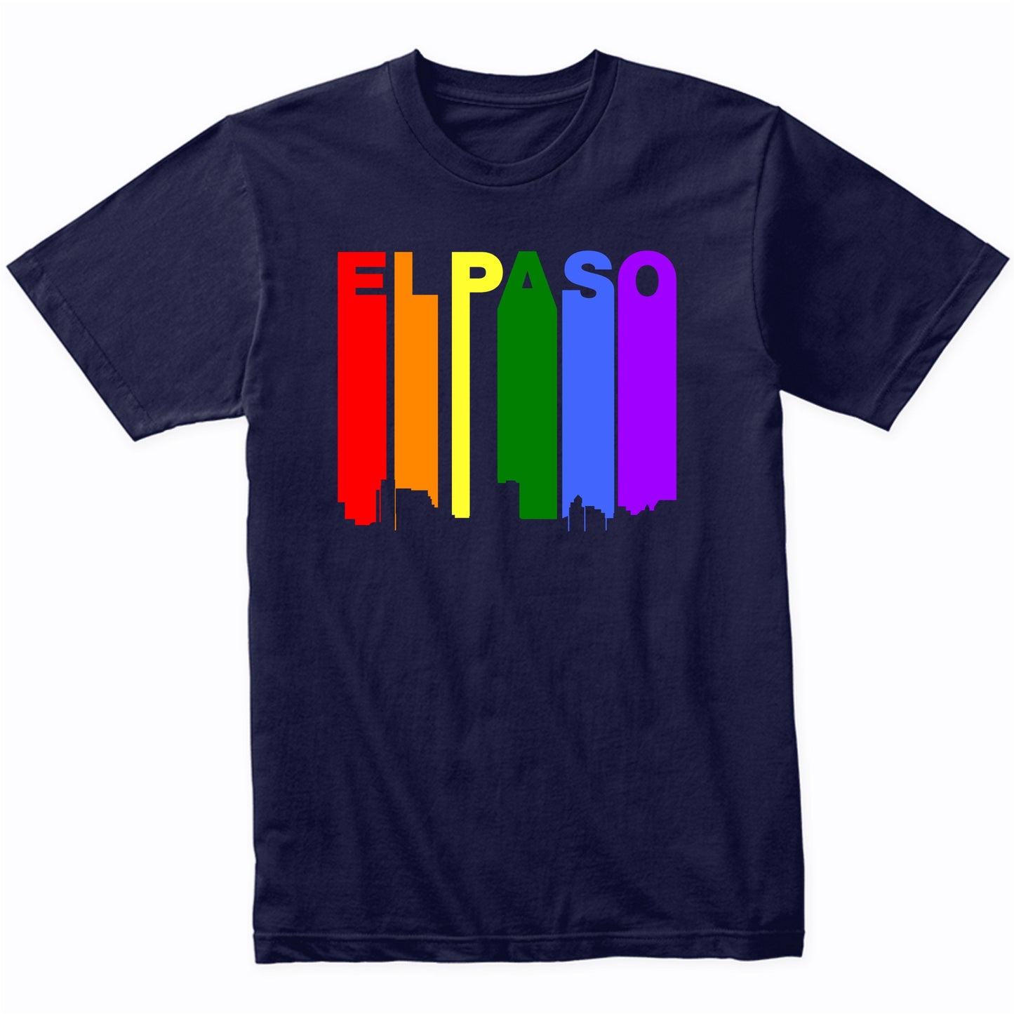 El Paso Texas LGBTQ Gay Pride Rainbow Skyline T-Shirt