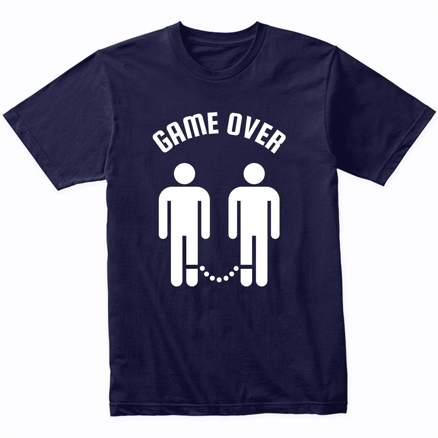 Game Over Funny Gay Marriage 2 Grooms Bachelor Party Shirt