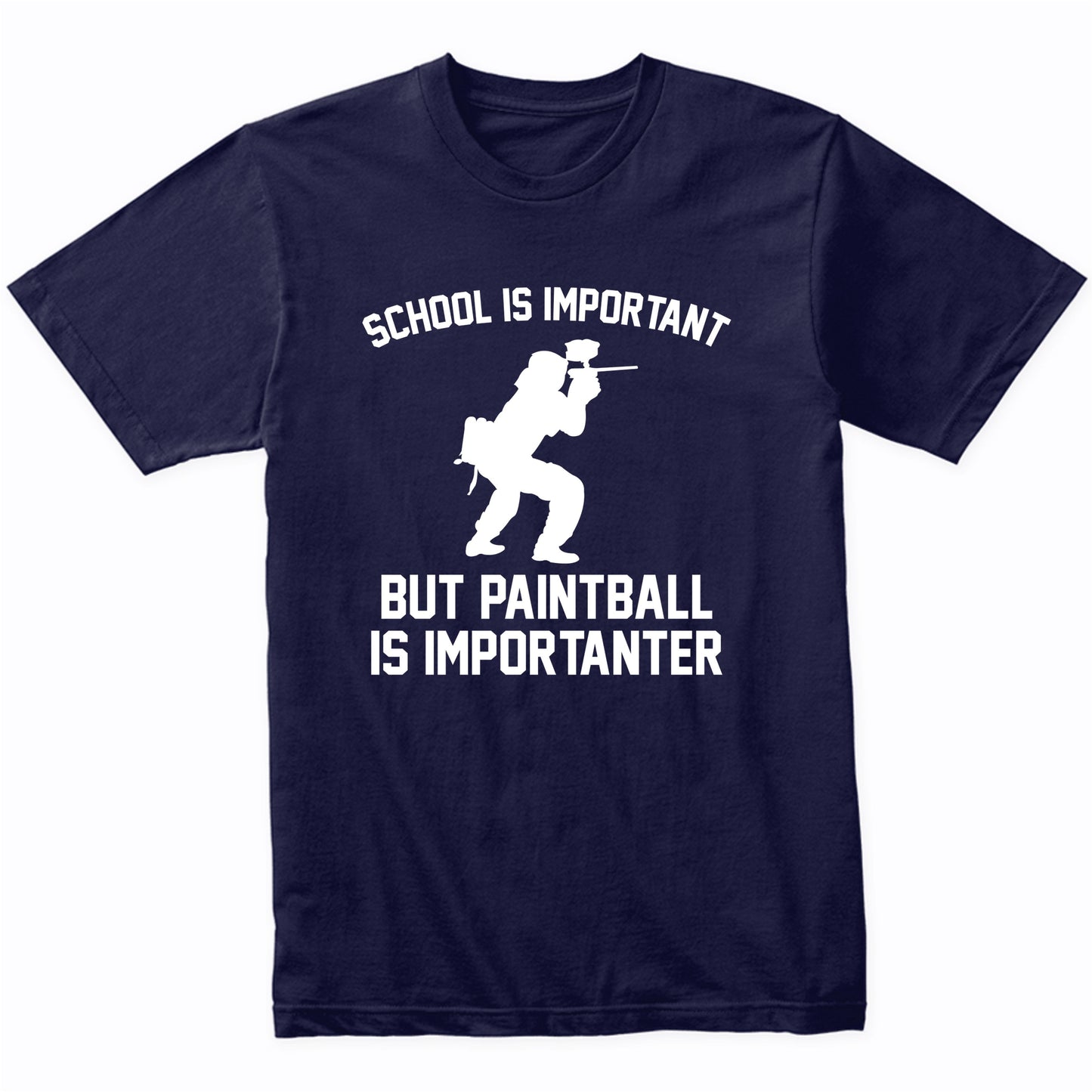 School Is Important But Paintball Is Importanter Funny Shirt