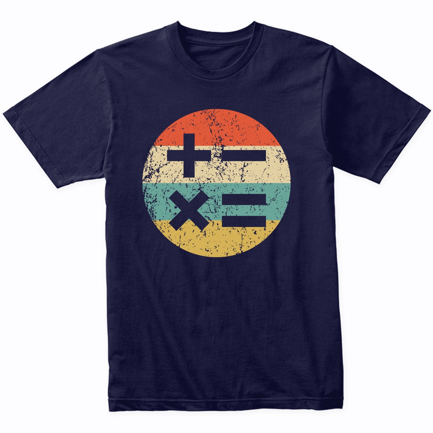 Math Teacher Shirt - Vintage Retro Math Symbols T-Shirt