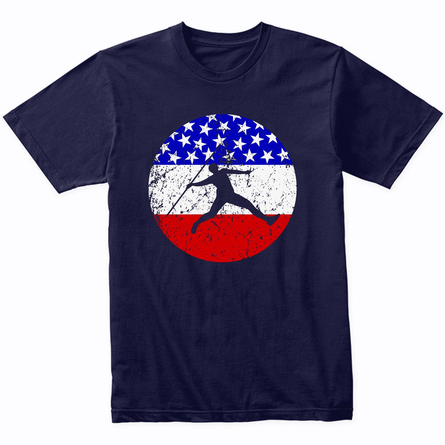 American Flag Javelin Throw Shirt - Retro Track And Field T-Shirt