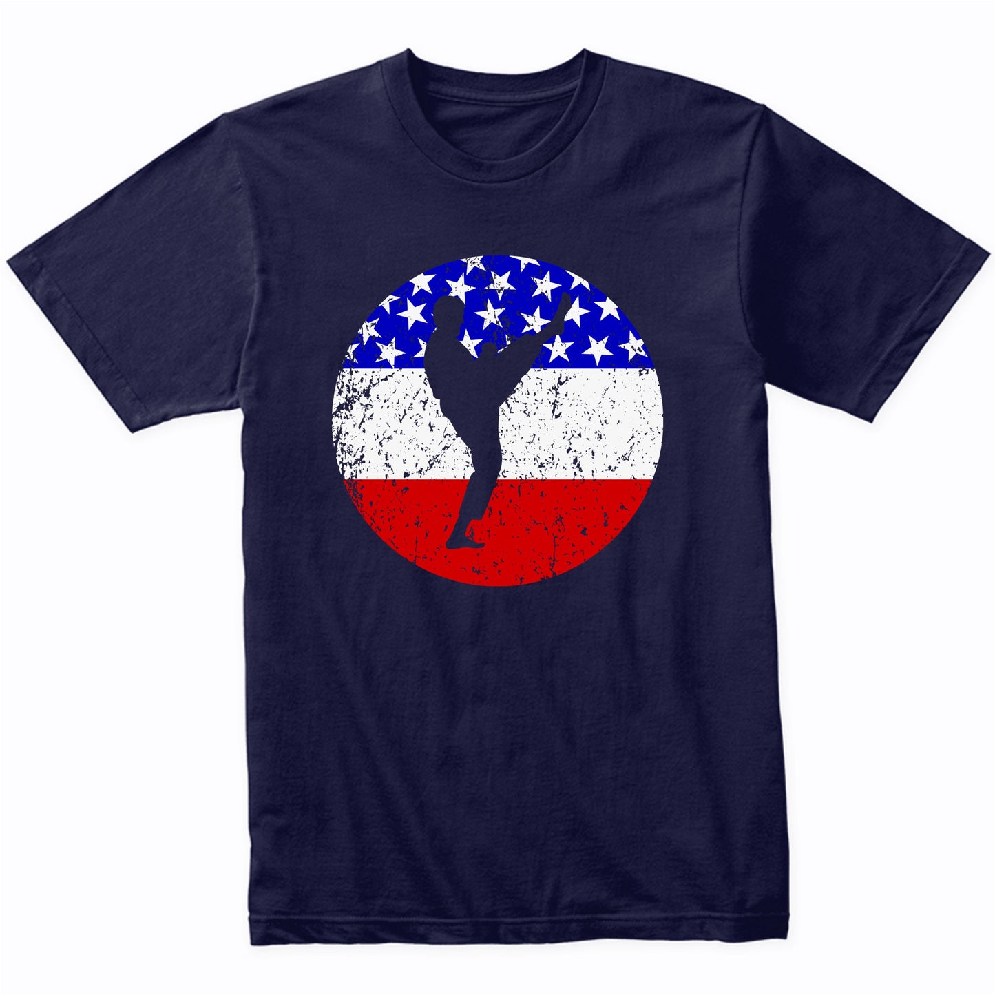 American Flag Karate Shirt - Retro Martial Arts T-Shirt