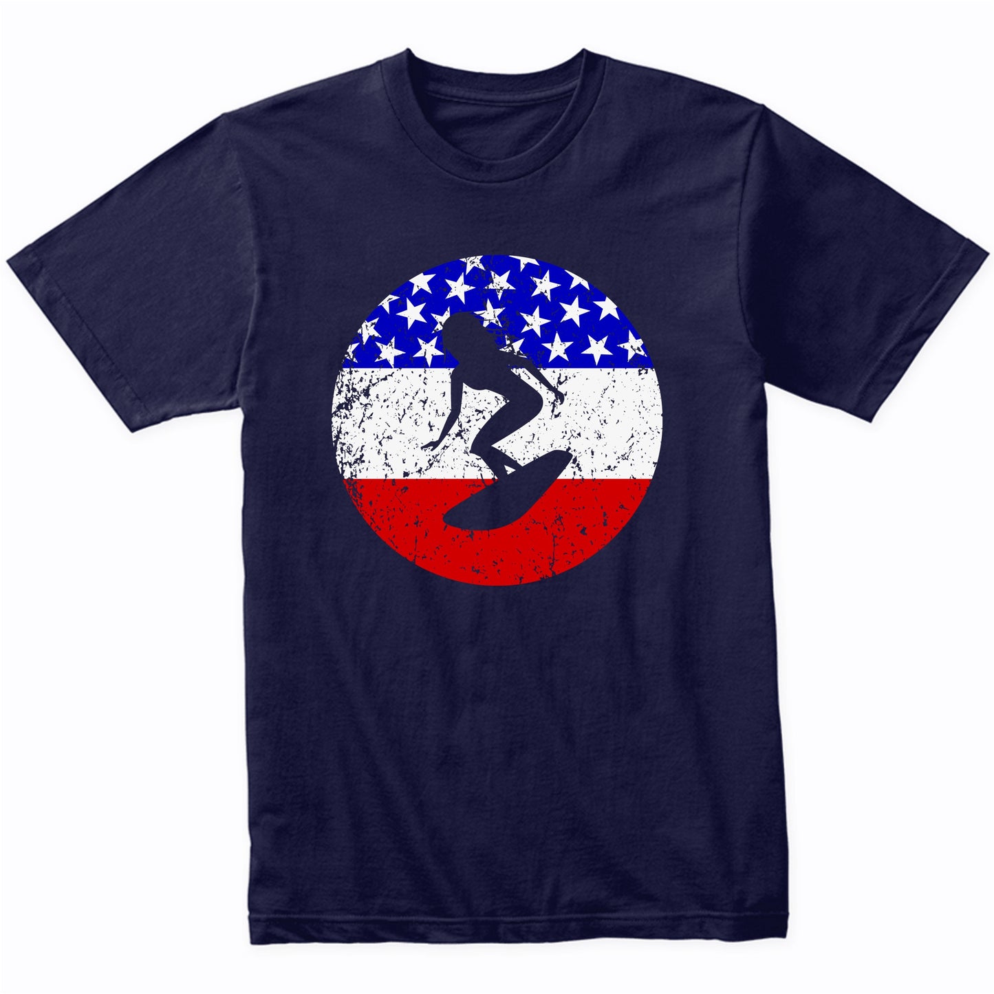 American Flag Surfing Shirt - Retro Surfer T-Shirt