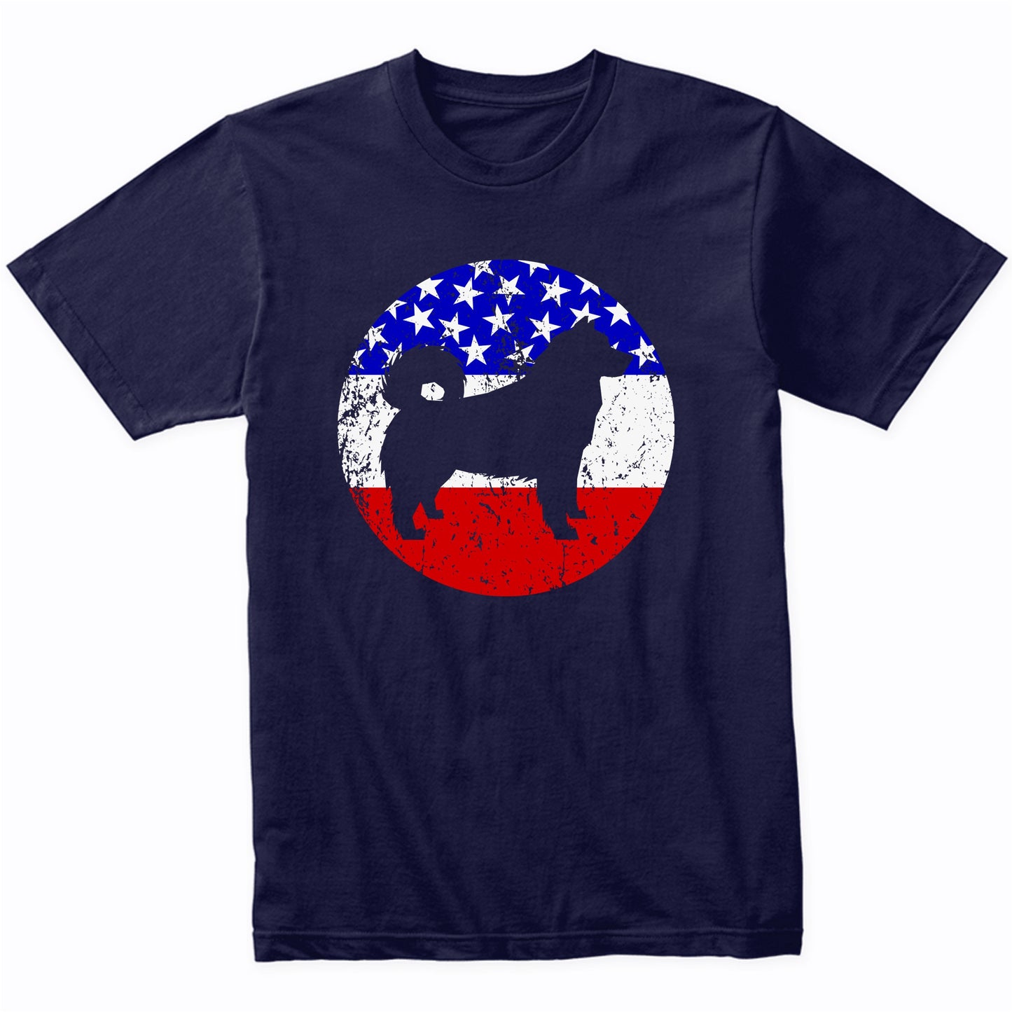 American Flag Alaskan Malamute Shirt - Retro Alaskan Malamute Dog T-Shirt